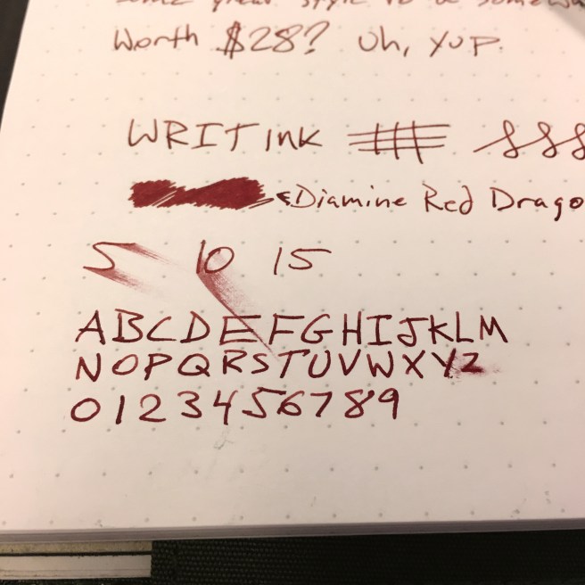 WRITink writing sample Closeup