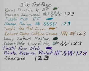 Baron Fig School Set Ink Test Wide