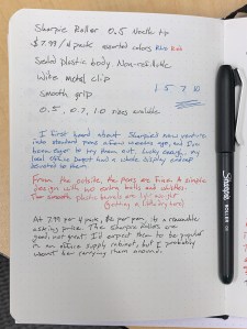 Sharpie Roller Writing Sample