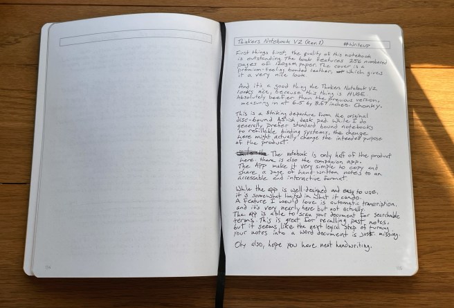 THINKERS Notebook Sample page