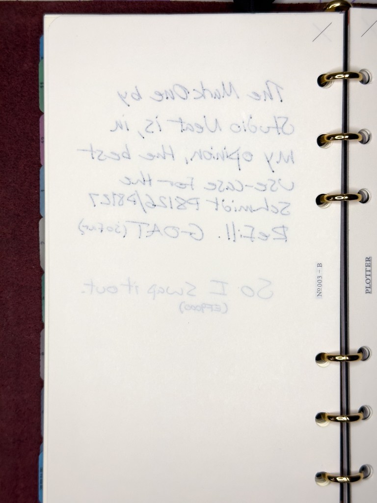 Schmidt Writing Sample Reverse showing bleed through