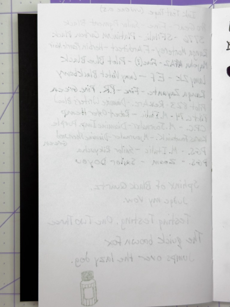 Ajoto Nº2 Pocket Paper Notebook test page 1 back