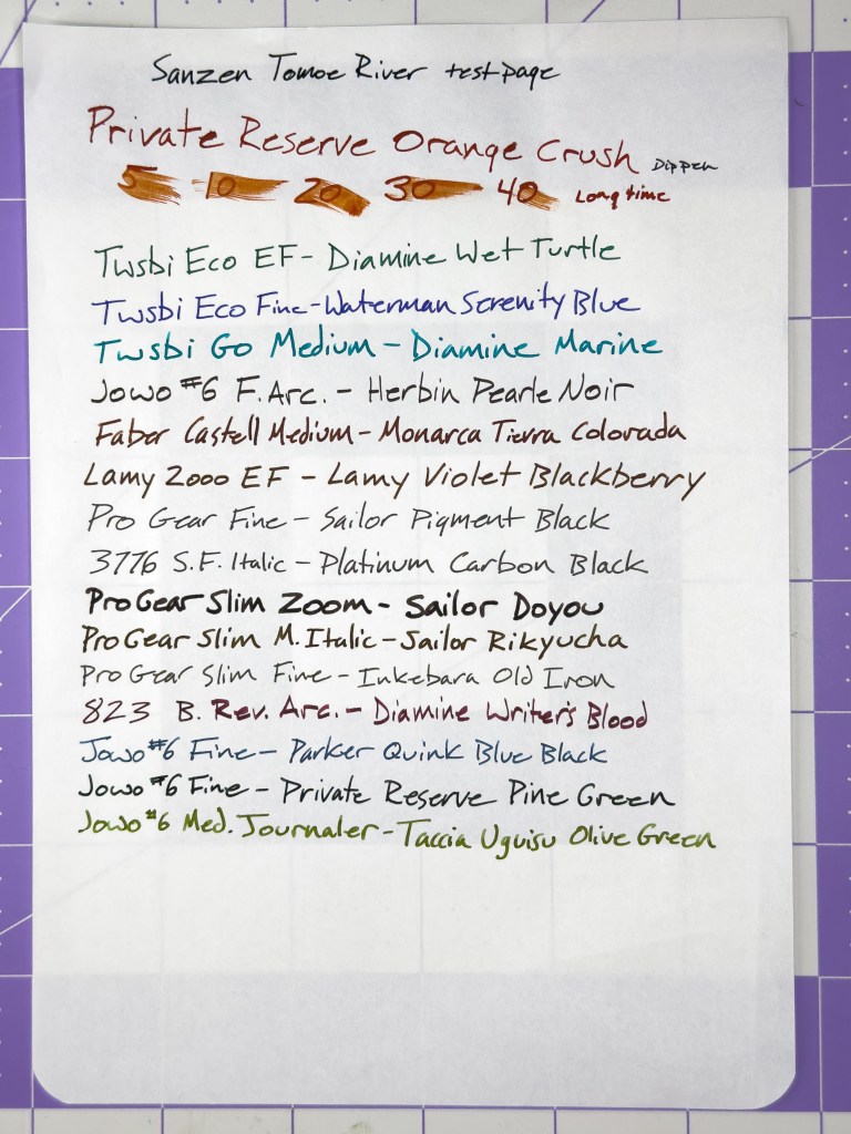 Sanzen Tomoe River test page