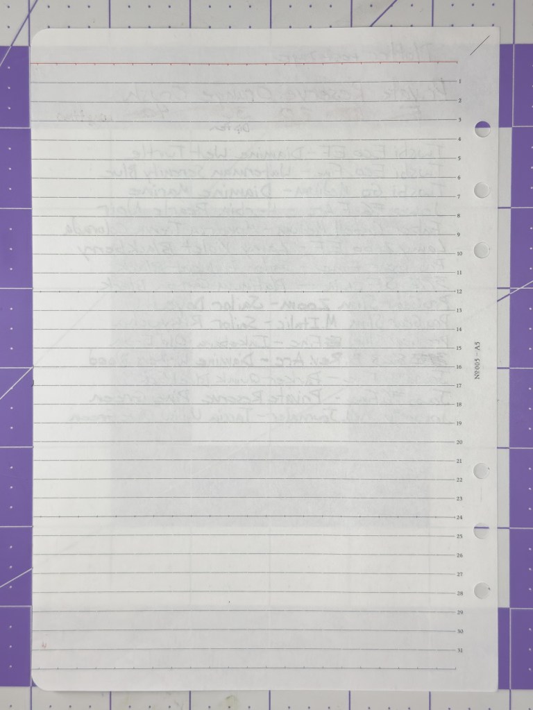 Plotter Paper Test Page Back