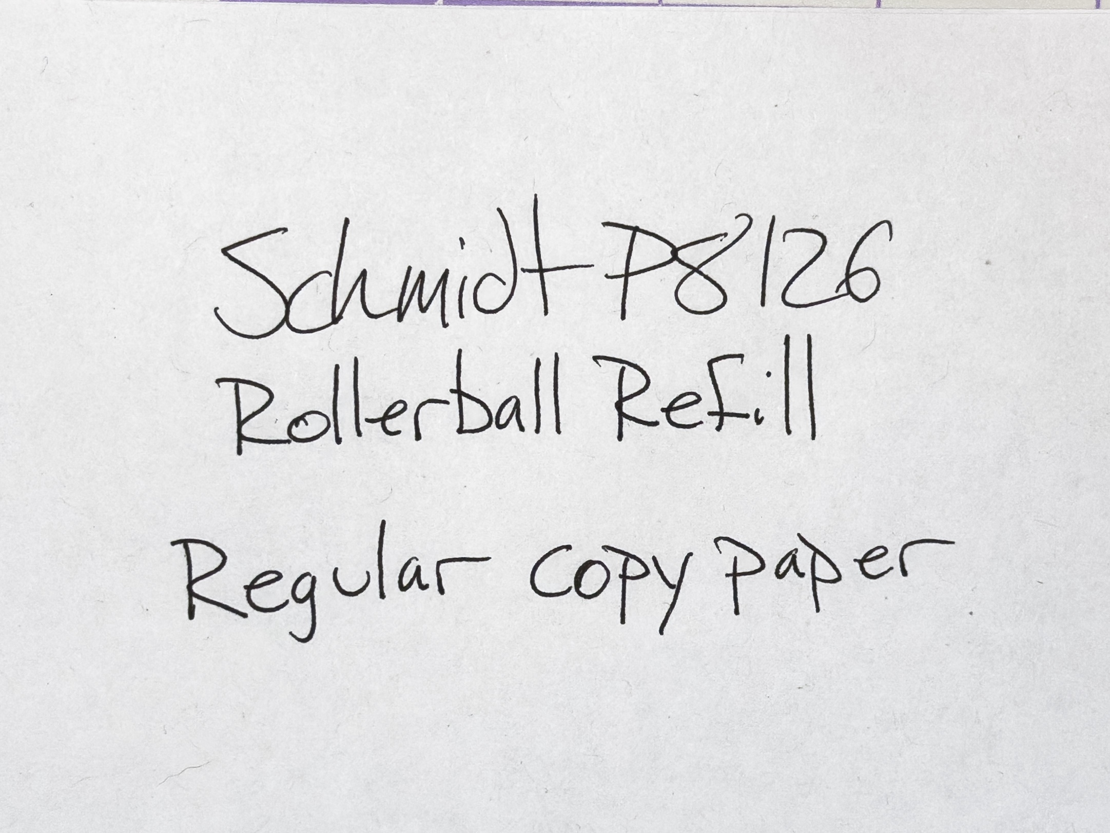 Schmidt Rollerball on Copy Paper