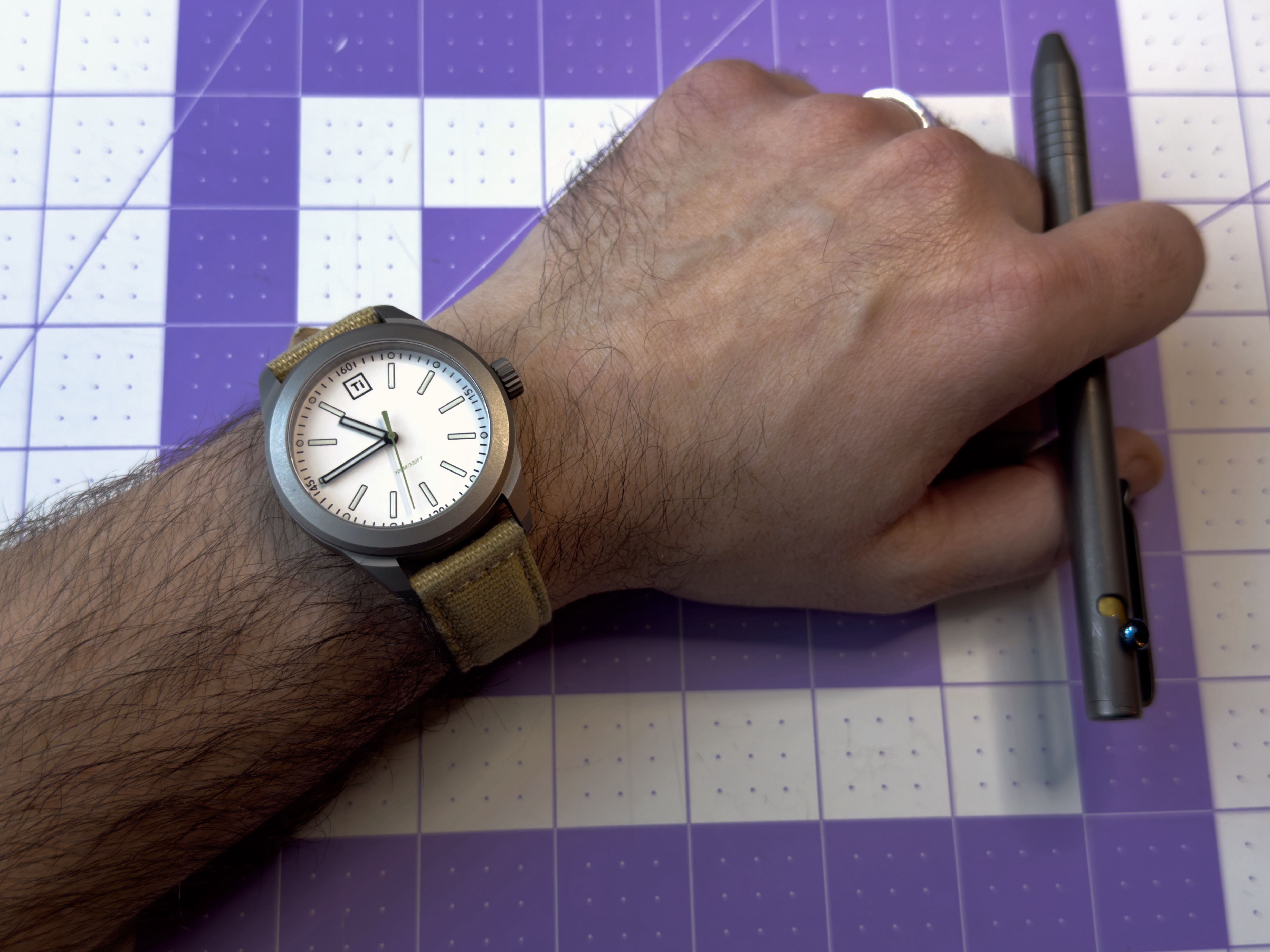 Base Line Field Watch on the wrist